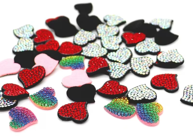 20pc Sparkling Heart Rhinestone Flat Back Scrapbooking Art Embellishments - image 1 of 1