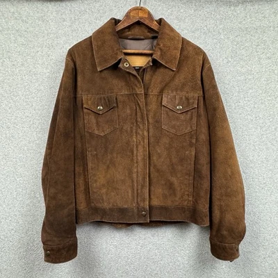 VTG Y2K Timberland Weathergear Brown Suede Leather Jacket Mens Large Cowhide - Image 1 of 4