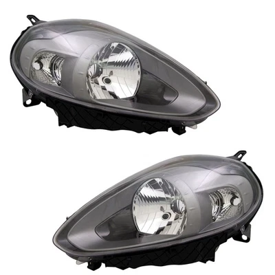 Scheinwerfer Set für Fiat Punto + Evo 199 Anthrazit H4 Halogen Frontscheinwerfer - Bild 1 von 4