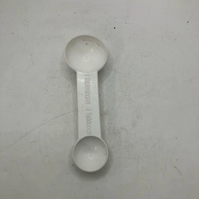 Measuring Spoon White DoubleEnded 1Tablespoon 1Teaspoon Minimalist Modern - Image 1 of 3