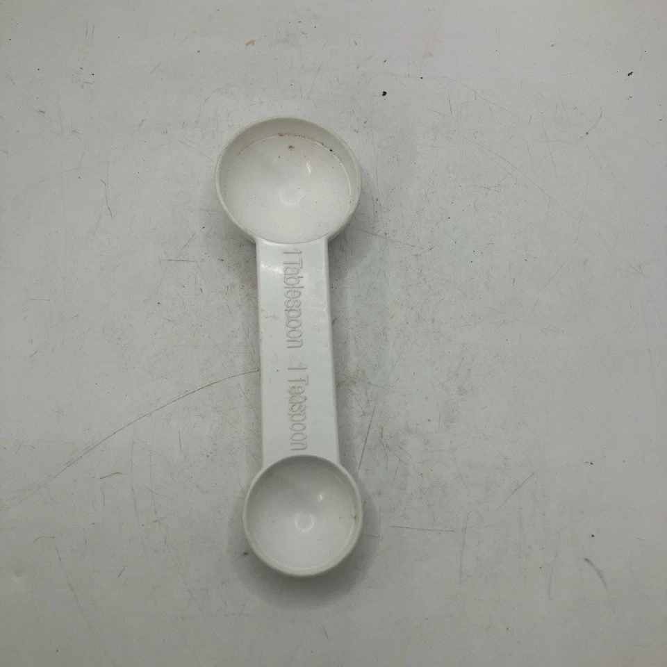 Measuring Spoon White DoubleEnded 1Tablespoon 1Teaspoon Minimalist Modern - Image 1 of 3