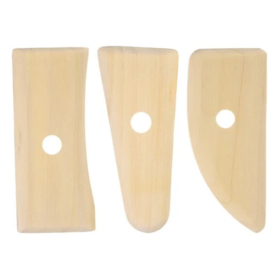 3pcs Pottery Ribs 11.7cm 12.7cm 12cm Wooden Clay Ceramic Sculpting Tool Foto 1 de 4