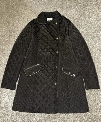 Casaco acolchoado feminino mamão, tamanho 12, preto, comprimento médio, zíper completo, inverno - Imagem 1 de 4