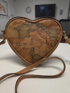 Bolso de Hombro Alviero Martini Prima Classe Corazón Motivo Mapa Marrón, Artículo Numerado - Imagen 1 de 9