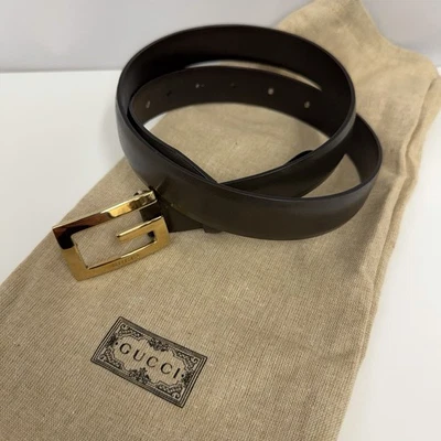 Gucci Tom Ford Leather G Buckle belt Dark Brown Sleeper Bag Size Size 75 30 - Image 1 of 4