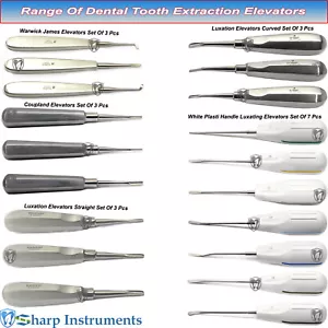 Tooth Extraction Elevators Warwick, Coupland, Luxation Straight, Curved Elevator - Picture 1 of 19