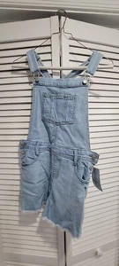 NWT Cat And Jack Girls Overalls Light Wash-Shorts Color Light Blue Sz L (10/12) - Picture 1 of 1