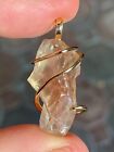21.21Ct Sunstone Shard Pendant Oregon Forged 14K Yellow Gold Wire Total Weight