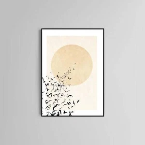 Abstract Birds Poster Print Home Decor Wall Art Shapes Design - Picture 1 of 5