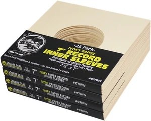 (100) 7" Record Inner Sleeves - Premium COLORED Ivory Paper 45rpm ARCHIVAL - Imagen 1 de 6