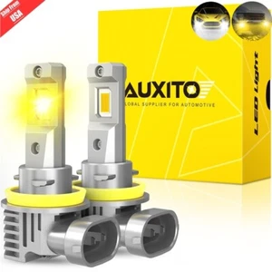 AUXITO H11 H8 H9 H16 LED Fog Light Bulbs 80000LM Mini Size Golden Yellow & White - Picture 1 of 22