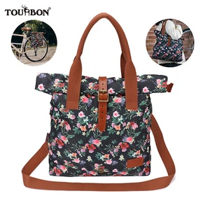TOURBON Bicycle Roll Top Single Pannier Canvas Cycling Shoulder Bag Spring Gift - Picture 1 of 24