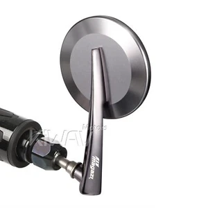 LH Motorbike Bar End Mirror Round Gray fit for Moto Guzzi OEM Threaded Bar - Picture 1 of 10