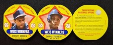 1989 MSA Weis Winners Discs #5 Darryl Strawberry, #6 Dwight Gooden NY Mets panel