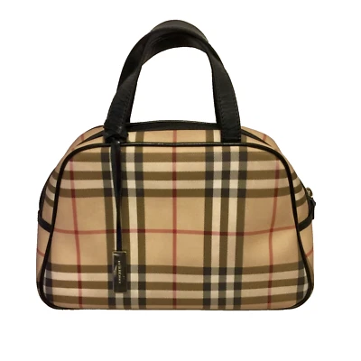 Burberry Nova Check vintage handbag with patent handles and trim - Image 1 of 4