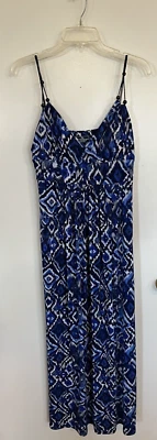 Vestido regata American Living maxi alças ajustáveis, design de pintura geo molhada tamanho 8 - Imagem 1 de 4