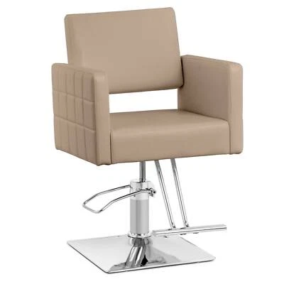 Friseurstuhl mit Fußstütze höhenverstellbar Barber-Stuhl 150 kg Ribbleton beige - Bild 1 von 4