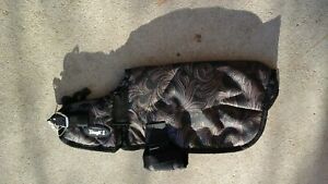 XS  10" - 12" Black Tooled leather print Waterproof  Dog Blanket Tough 1