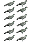 Flocked Pigeon Decoys Feeding Pigeon Shell Decoys With Pegs Hunting Decoy X 12