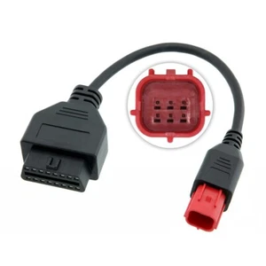 OBD Adapter Euro 5 for Motorcycle 6 Pin to OBD2 (K-Line + CAN-Bus) Cable - Bild 1 von 3
