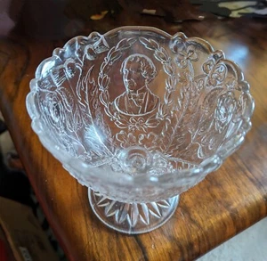 Seltene Earl Beaconsfield 1878 Gedenk Antik Pressglas Schüssel & Milchkännchen - Bild 1 von 13