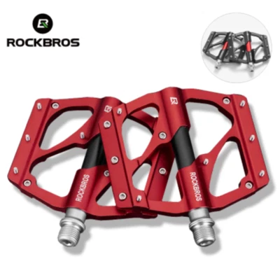 ROCKBROS 9/16 inch Bicycle Pedals DU Bearing Aluminum Alloy MTB Road Bike Pedals - Image 1 of 4