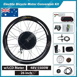 26" Electric Bicycle Conversion Kit LCD Motor 1500W Rear Wheel EBike Cycling - Picture 1 of 13