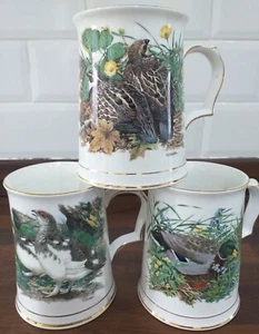 The Game Bird Tankards by Maurice Pledger/Danbury Mint Hammersley China Mugs x 3 - Picture 1 of 9