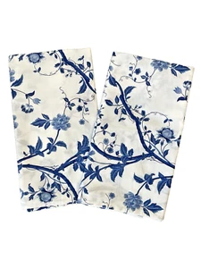 Vtg Laura Ashley Pair Pillow Shams Blue Floral Cottage Core 80’s - Picture 1 of 8