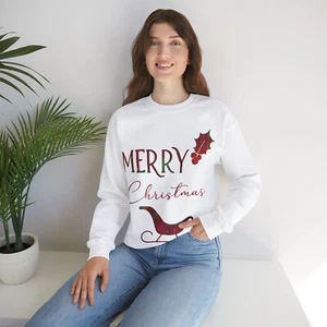 Christmas Sweatshirt for Men Women Pullover Sweater Crewneck Long Sleeve Top - Picture 1 of 9