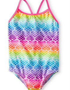 Wonder Nation Girls' One-Piece Swimsuit Swimwear, Patterns & Graphics - Picture 1 of 9