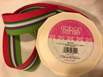 CINTA MOREX 1.5" x 20 yardas Rayas Multicolor Grosgrain ..100% Poliéster 607144 Foto 1 de 4