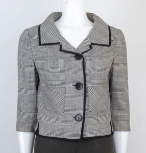 1950s Vintage Harry Frechtel Wool Gabardine Houndstooth Jacket Lord & Taylor - Picture 1 of 9