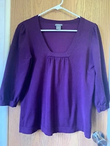 ANN TAYLOR Womens Purple Silk Nylon Blend Sweater Size M - Picture 1 of 5