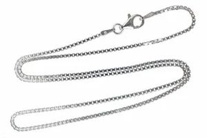 1.2mm Box Chain - 925 Sterling Silver - 16", 18", 20", 22", 24" Italy Italian - Picture 1 of 11