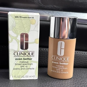 Clinique Even Better Makeup Broad Spectrum SPF 15 WN 76 Toasted Wheat M 1 OZ NEW - Picture 1 of 12