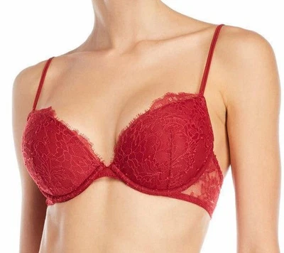 Sujetador de encaje push up La Perla Tearose 34D acolchado extraíble rojo de vacaciones Foto 1 de 3