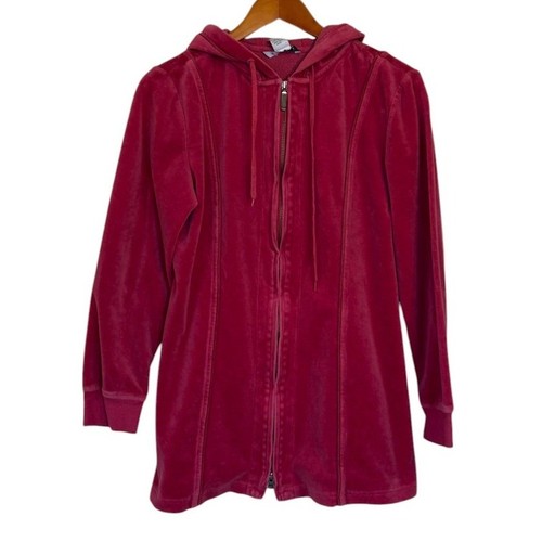 VETEMENTS Giacca Cabi donna media rosa scuro full zip velluto loungewear con cappuccio stile 148