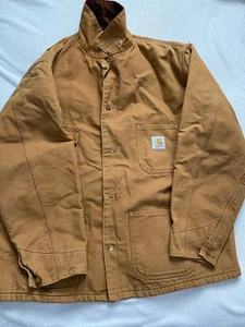 Sehr guter Zustand Gr. 48 Carhartt Jacke schwerer Mantel sand hellbraun gesteppt gefüttert Knopf Erwachsene Herren - Bild 1 von 18