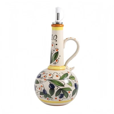 talian Ceramic Olive Oil Dispenser Bottle 23oz Hand Painted Olive Oil Bottles... - Image 1 of 4