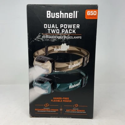 Faros recargables de doble potencia Bushnell 650 lúmenes baterías incluidas paquete de 2 Foto 1 de 3