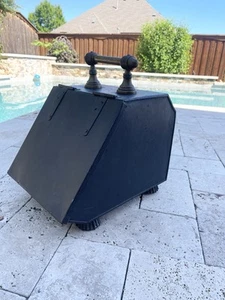 Vintage Antique Metal Coal Ash Fireplace Fire Scuttle coal Box Bin brass handle - Picture 1 of 15