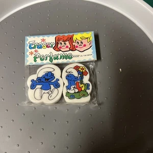 Borrador vintage de los Pitufos paquete doble años 80 nuevo de stock - Imagen 1 de 1