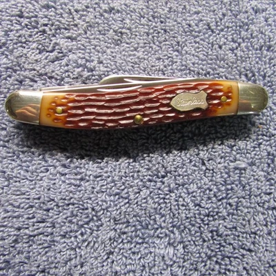 Schrade  USA  825 "Razor Blade Stainless"  3 Blade (Nice) - Image 1 of 4