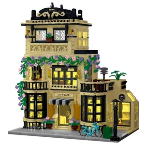 Juego de bloques de construcción City Café con luz LED, 1443 PIEZAS arquitectura modular Th... - Imagen 1 de 6
