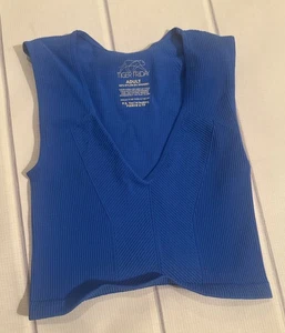 tiger friday Dancewear Adult Blue Crop Top - Picture 1 of 5