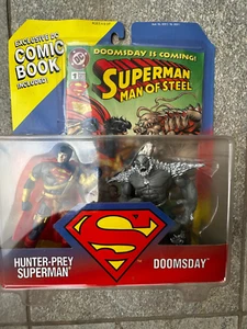 1995 Kenner | Superman Hunter-Prey & Doomsday | Action Figure w/Comic Book - Picture 1 of 6