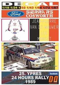 DECAL FORD SIERRA RS COSWORTH J-P.VAN DE WAUWER YPRES 24 HOURS R. 1989 3rd (12) - Picture 1 of 1