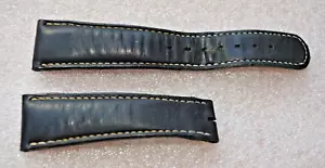 Authentic A. Lange & Sohne Genuine Black Leather Watch Strap 22/17mm, 76+116mm - Picture 1 of 2