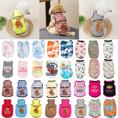 Cute Pet Dog Cat Clothes Summer Puppy T Shirt Clothing Small Dog Chihuahua Vest! - Image 1 of 4